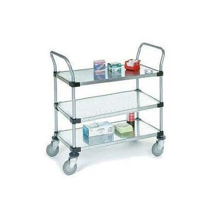 NEXEL Stainless Steel 18 x 36 in. 3 Shelf Solid Cart 1836P3SS